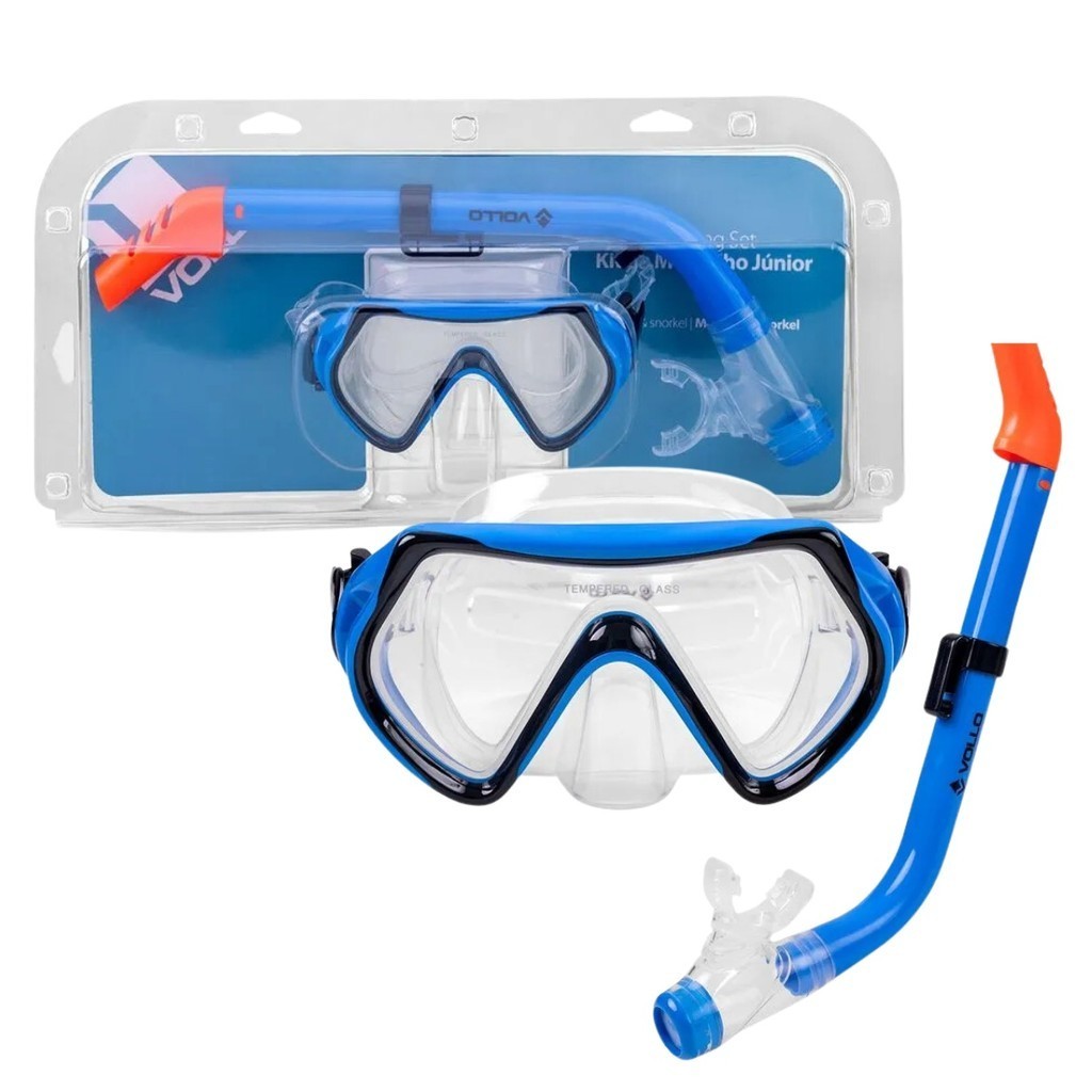 Kit Mergulho Infantil Vollo Natação Junior Máscara e Snorkel