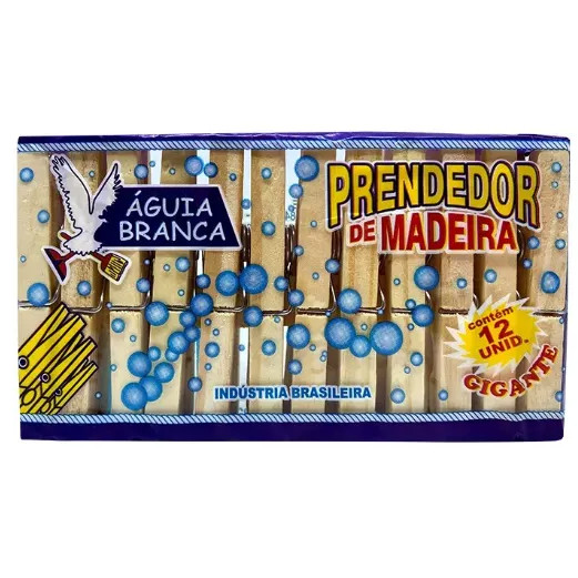 Prendedor e Pregador de Roupa Águia Madeira Gigante 12un Qualidade Excelente Promoção!