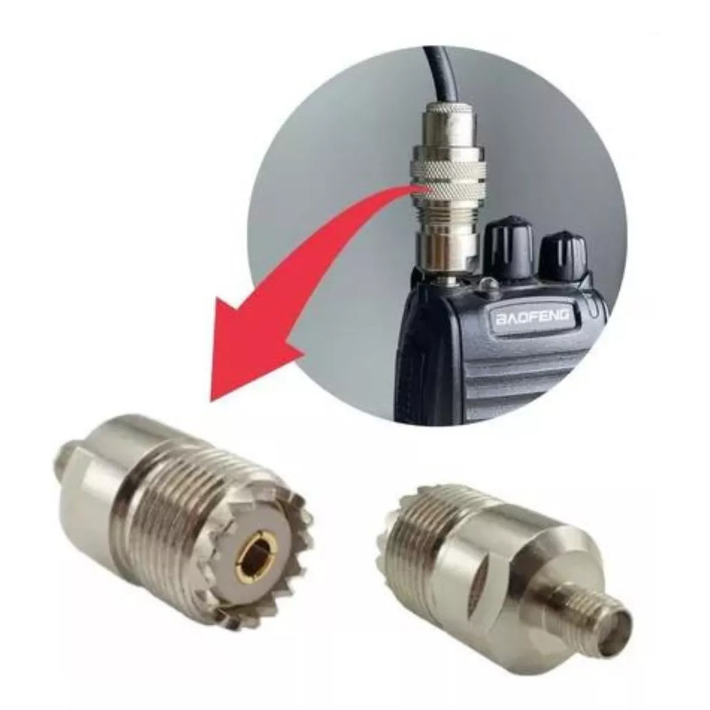 01:adaptador- conector de antena externa rádio ht baofeng uv5r baofeng uv82 bf-777s