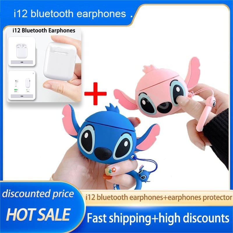 Fone Bluetooth Sem Fio com Estojo - Compatível Smartphones - Design Divertido - Música e Chamadas