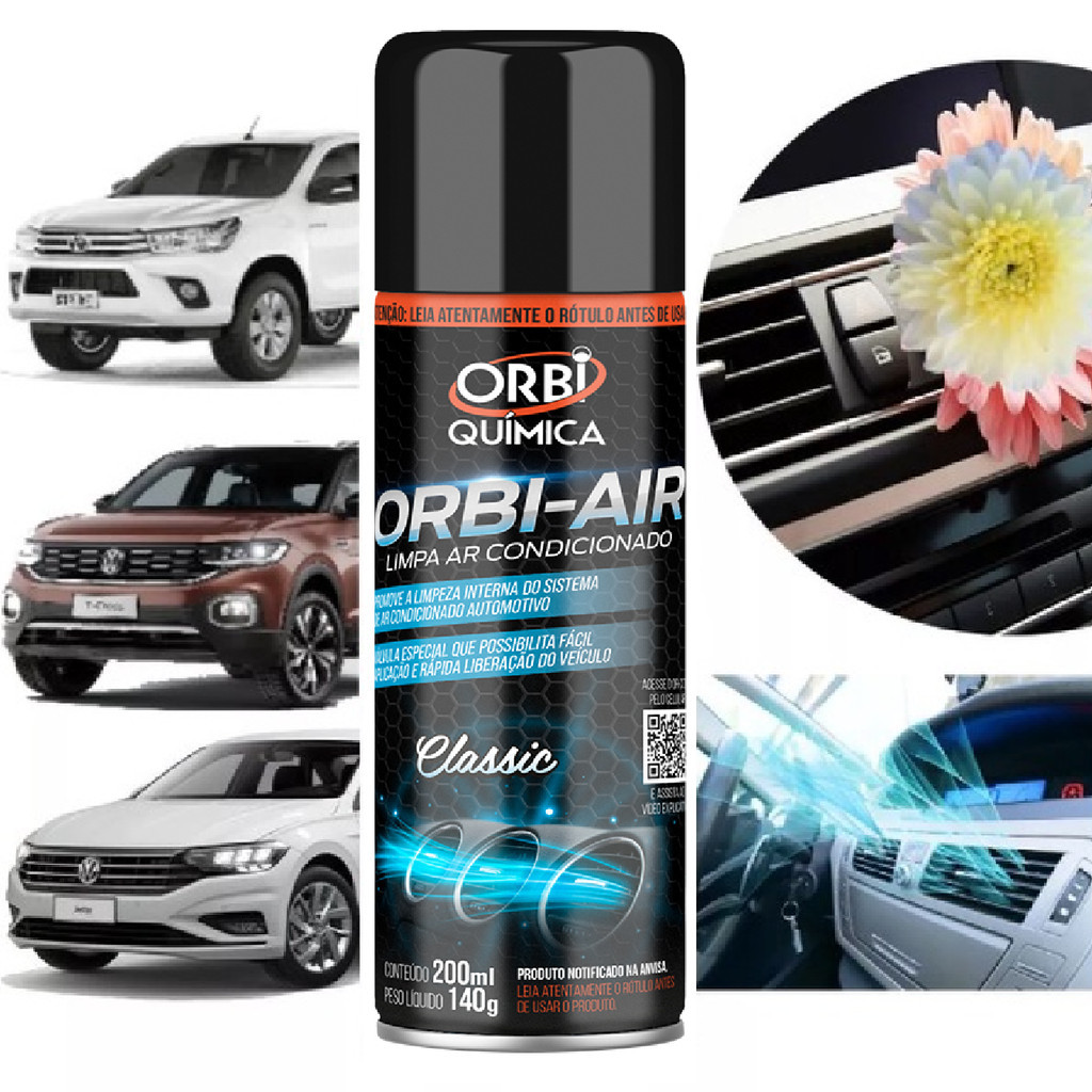 Higienizador Limpa Ar Condicionado Fragrancia Classic Orbi Air Spray Higienizacao 200ml Orbi Quimica