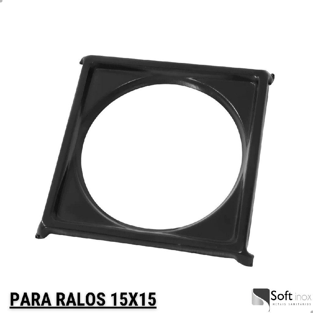 Porta Grelha Quadrado 15x15cm Preto Fosco · foto 2