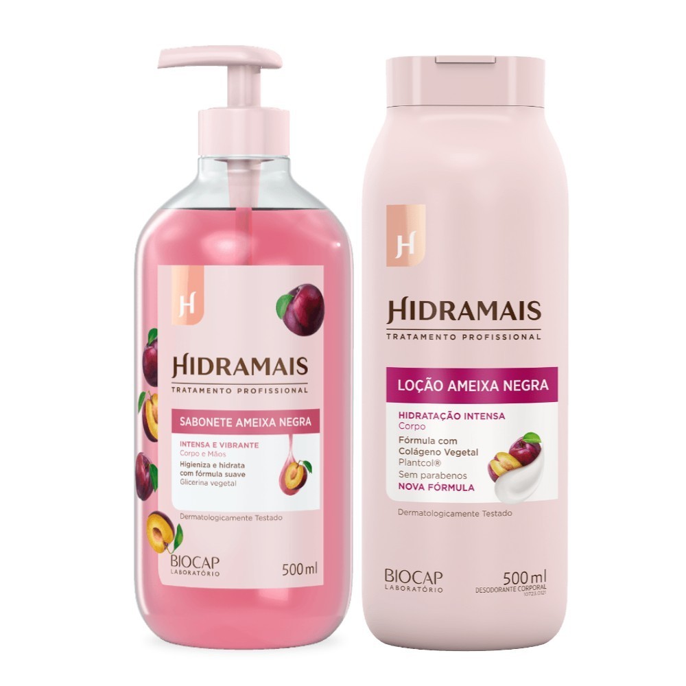 Kit 1 Sabonete Ameixa Negra 500ml 1 Loção Creme Ameixa Negra 500ml em Oferta na Shopee