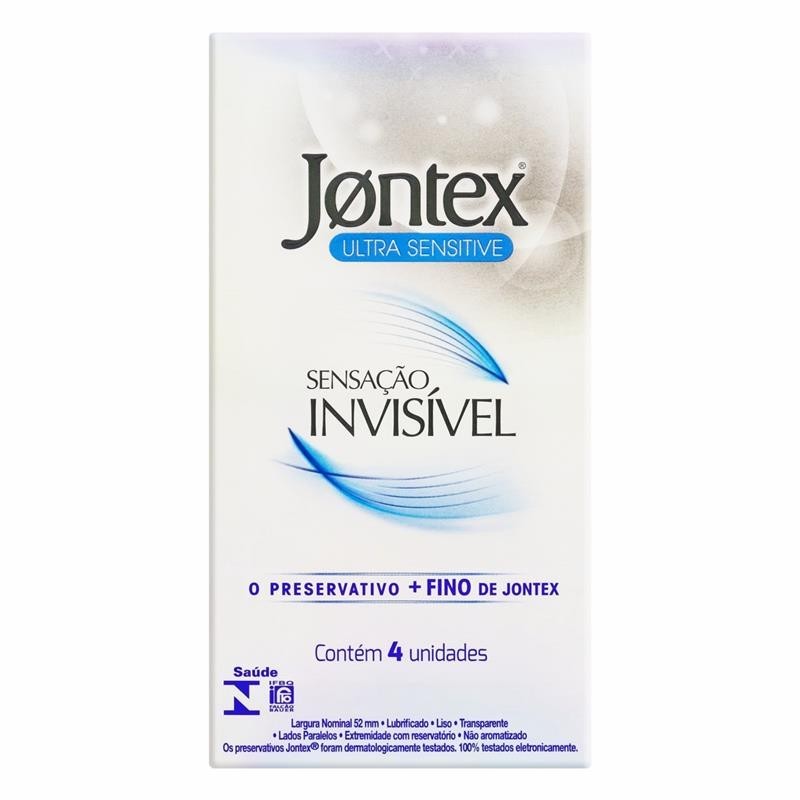 Preservativo Ultra Fino para uma Sensibilidade Maior - Jontex Sensação Invisível | 4 Unidades em Oferta na Shopee