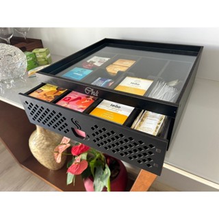 Bandeja Organizadora Sache de Chá Contendo 12 Compartimento para armazenamento em Oferta na Shopee