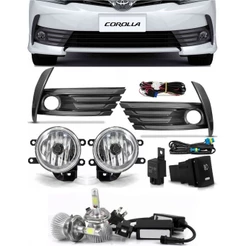 Kit Farol de Milha Neblina Corolla 2017 2018 2019 Interruptor Painel + Kit Lâmpada Super LED