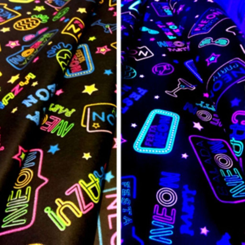 TNT Neon Decorado Toalha Painel 3m x 1,4m Brilha na Luz Negra