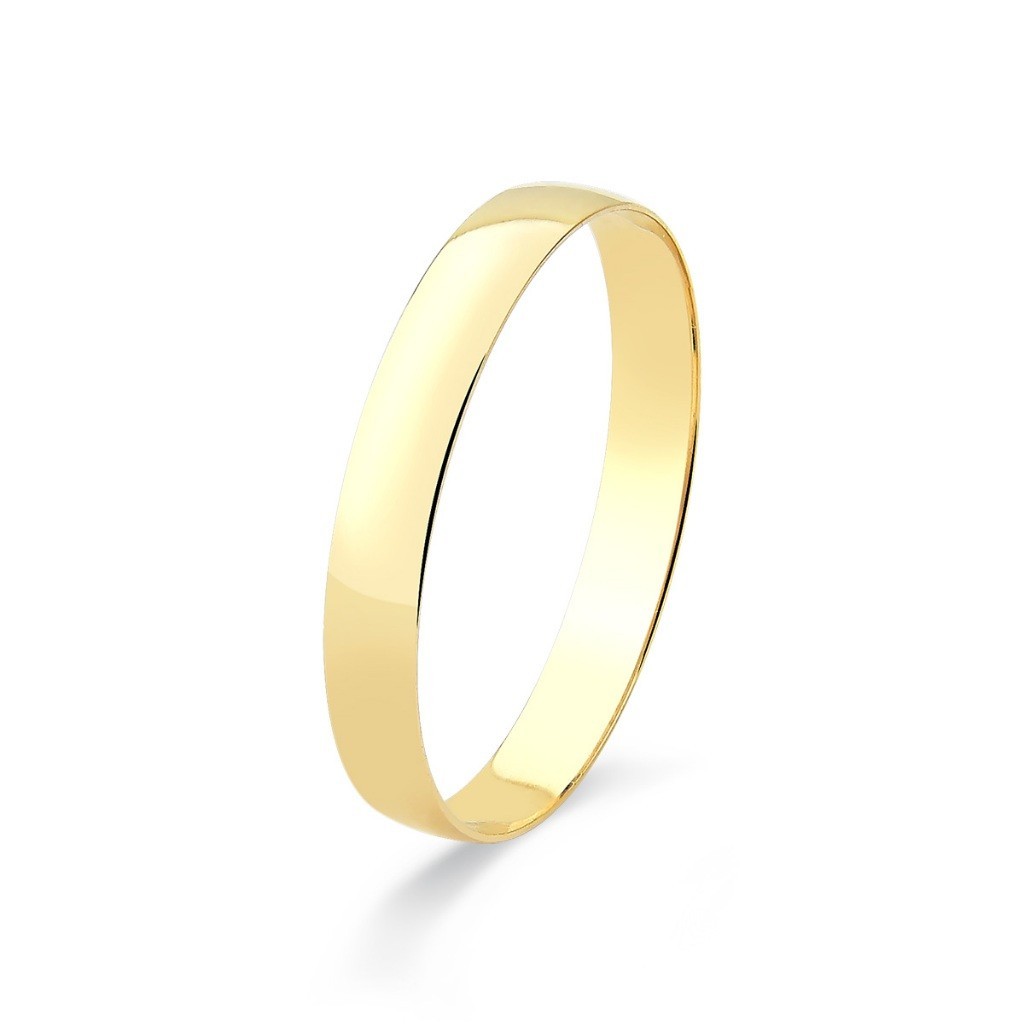 Aliança de Ouro 18k 2.80mm Meia Cana em Oferta na Shopee