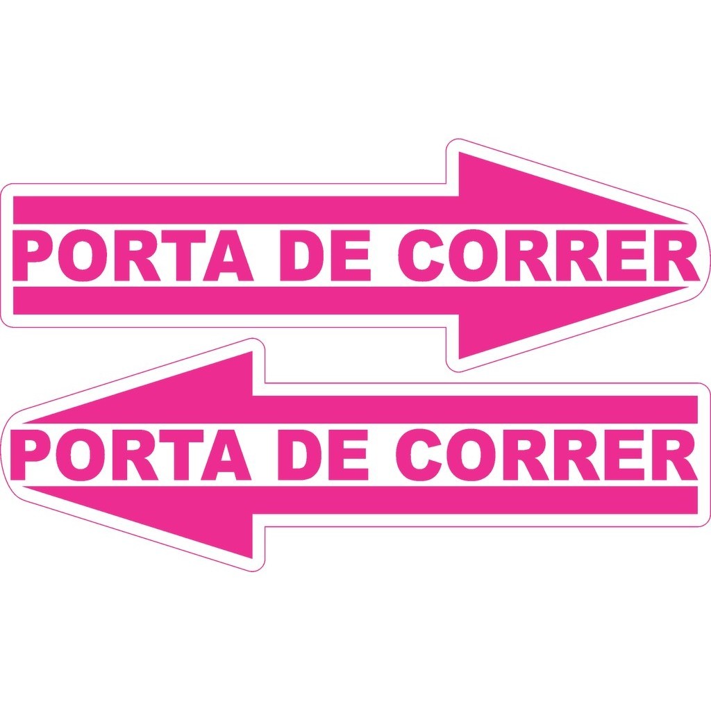 Kit 4 Adesivos Porta de correr impresso em fundo branco rosa