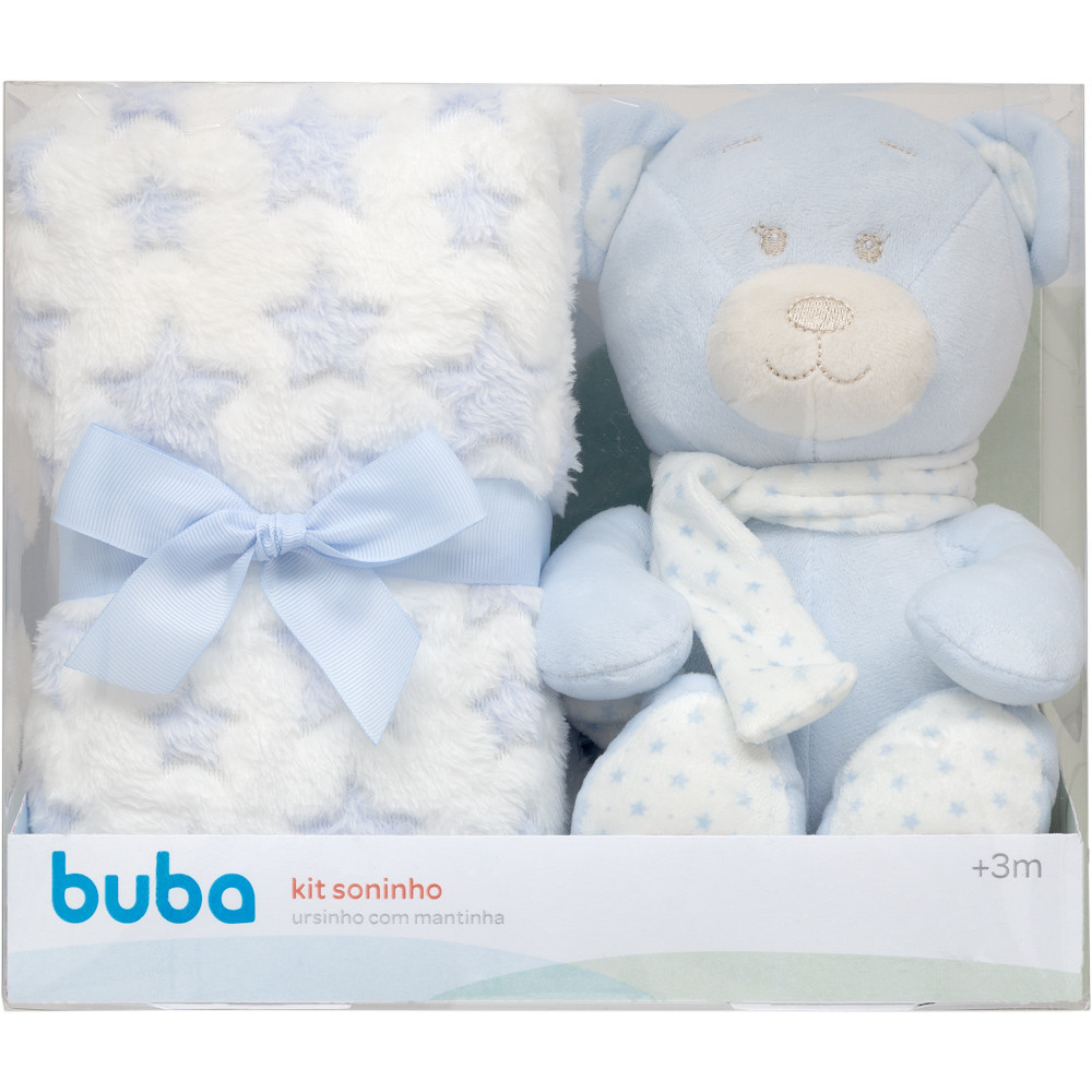 Kit Ursinho Com Mantinha Buba Mantinha de ursinho e cobertor infantil bebe