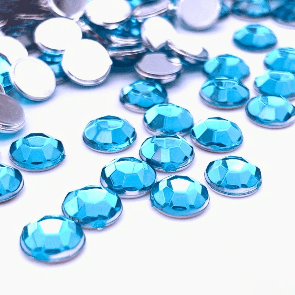 Chaton Redondo Modelo Diamante 6mm - Azul - Base Reta em Oferta na Shopee