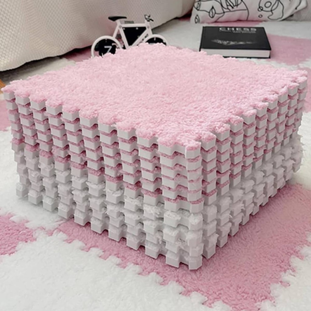 Tapete Espuma Pelucia Quebra Cabeça Macio para Criança Piso Quarto Decoração