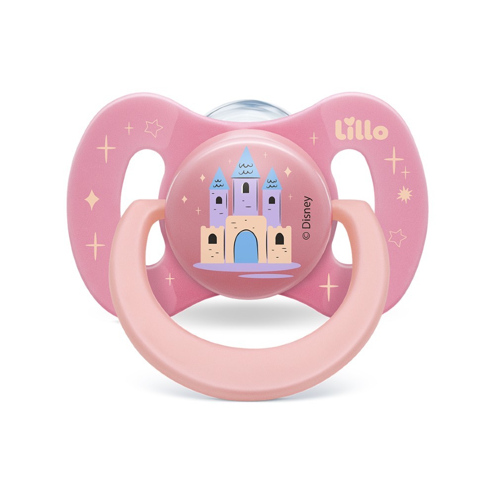 Chupeta Funny Brilha no Escuro Disney 6m+ Rosa Lillo - Mom & Baby