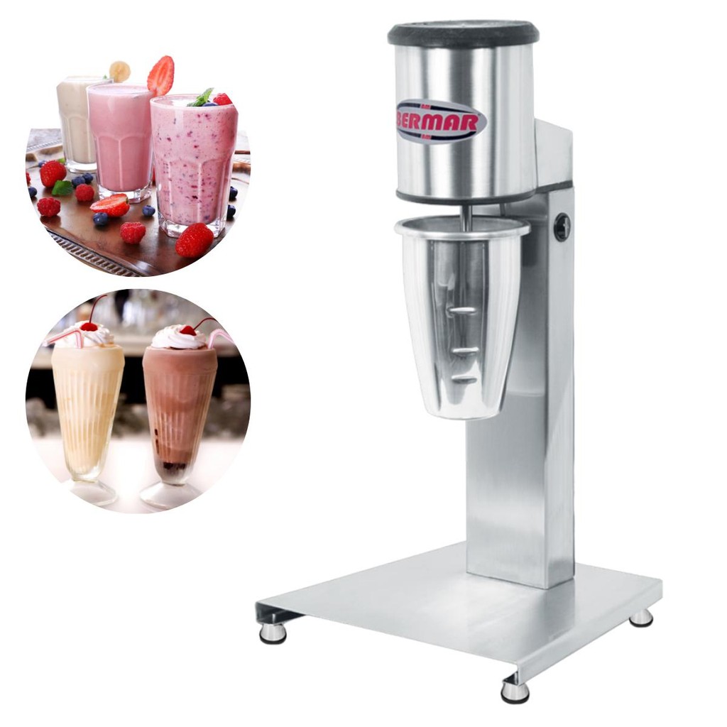 Batedor De Milk Shake Industrial Copo Alumínio 450ml Profissional 500W Inox Bermar