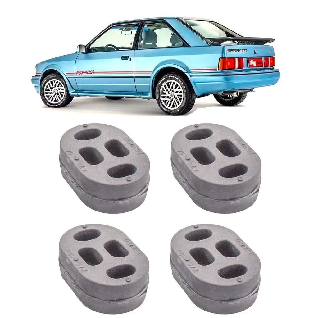 Coxim de Escapamento FORD ESCORT 1983 a 1992 Central Silencioso 4 Suportes de Escapamento