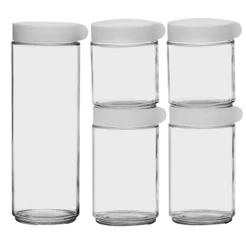 Conjunto Potes Herméticos De Vidro Empilhável 5 Peças