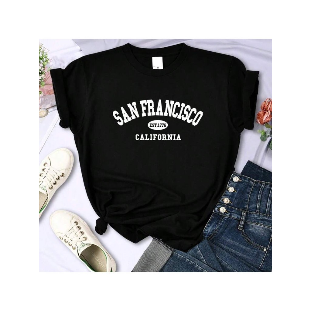 Camiseta Feminina Masculina Camisa T-shirt Estampada São Franicsco California Verão Oversized Camisetão Premium Exclus.