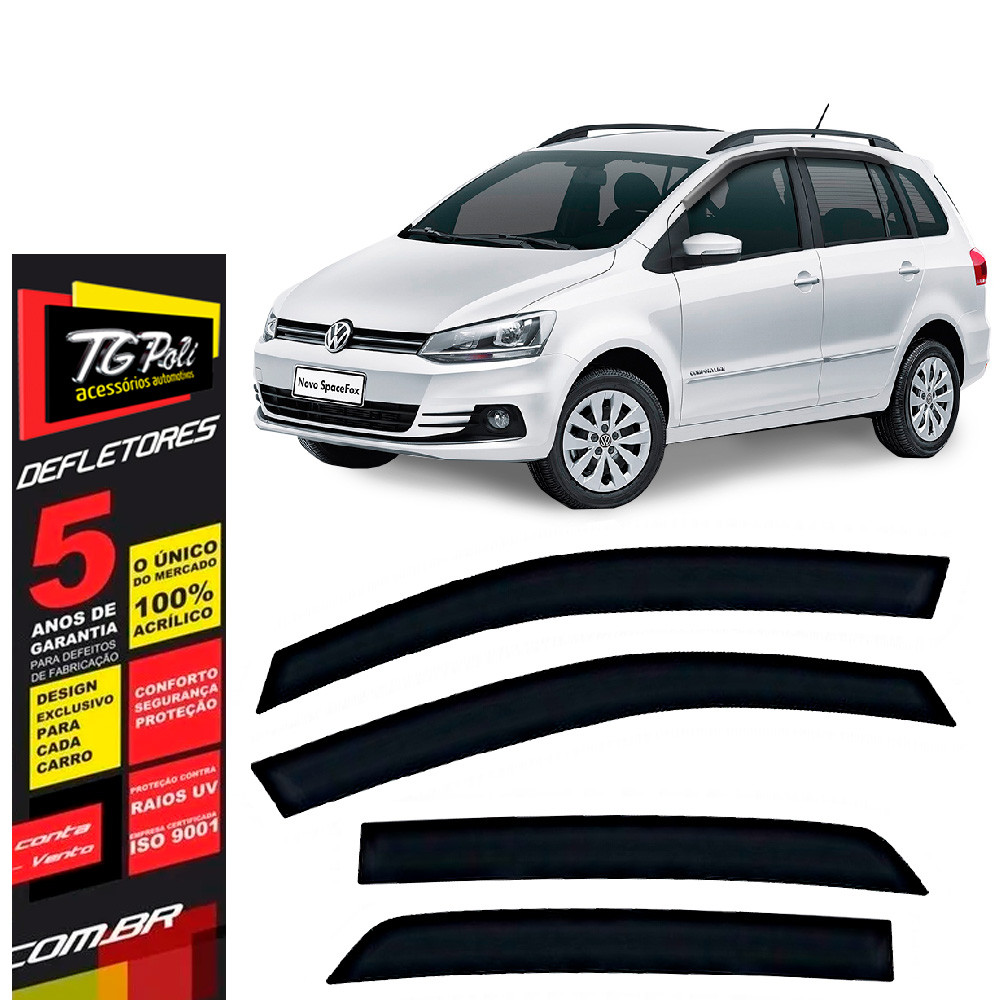Calha de Chuva Fox Crossfox Spacefox 2004 a 2022 TG Poli Defletor 4 portas Protetor Janelas Fumê em Oferta na Shopee