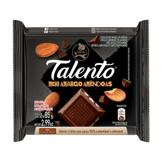 Chocolate Talento Meio Amargo Com Amendoas 85gr Garoto em Oferta na Shopee