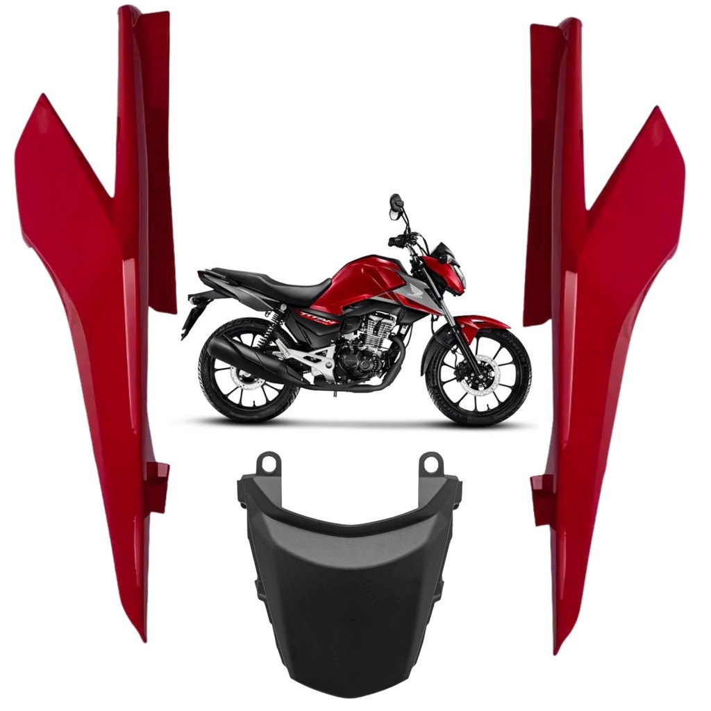 Kit Rabeta Lateral Central Traseira Completo Cg Titan 160 Vermelho Pimenta 2024 PARAMOTOS HONDA