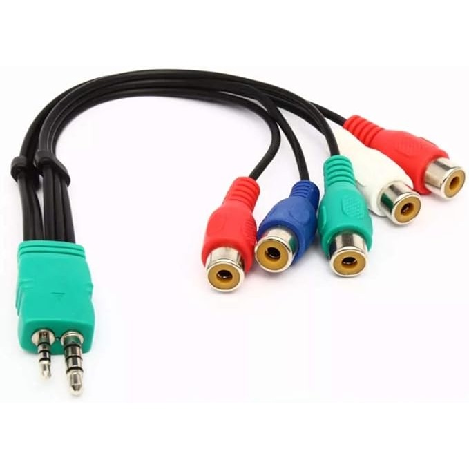Cabo Adaptador Para Tv Led Samsung Áudio e Vídeo Componente P1/P2 para 5 Rca Femea Estéreo 30CM