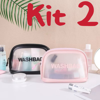 Kit 2  Bolsa Necessaire De Maquiagem Remédio Impermeável Pequeno