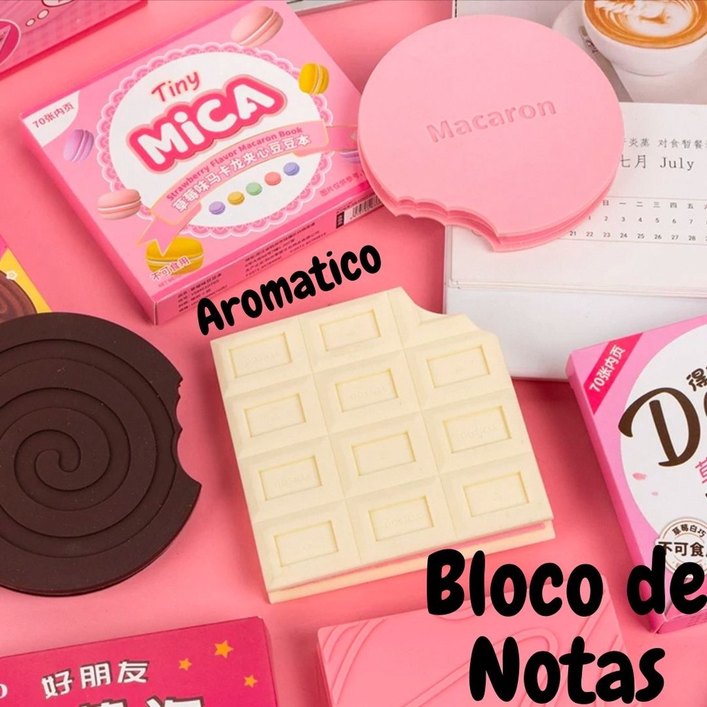 Bloco de Anotações Fofos e Divertidos 70 Folhas Capa Texturizada com Cheiro De Doces