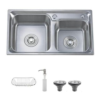 Pia Dupla de Cozinha Inox 68x39x20 Belcca PCD201-01
 em Oferta na Shopee