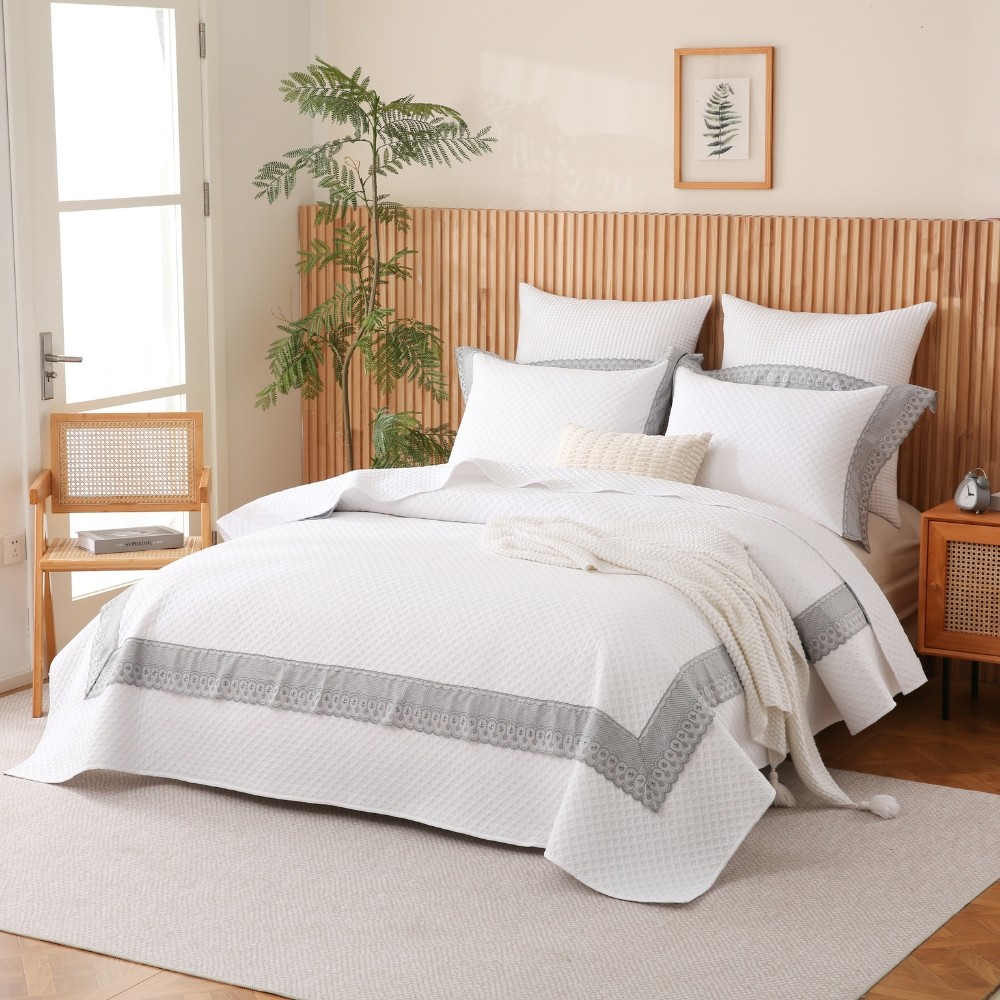 Kit Cobre Leito Colcha King Mona Lisa Percal 300 fios Renda em Oferta na Shopee