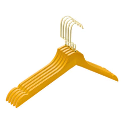 Kit 10 Cabide De Madeira Marfim Hk-11 Gancho Luxo Dourado