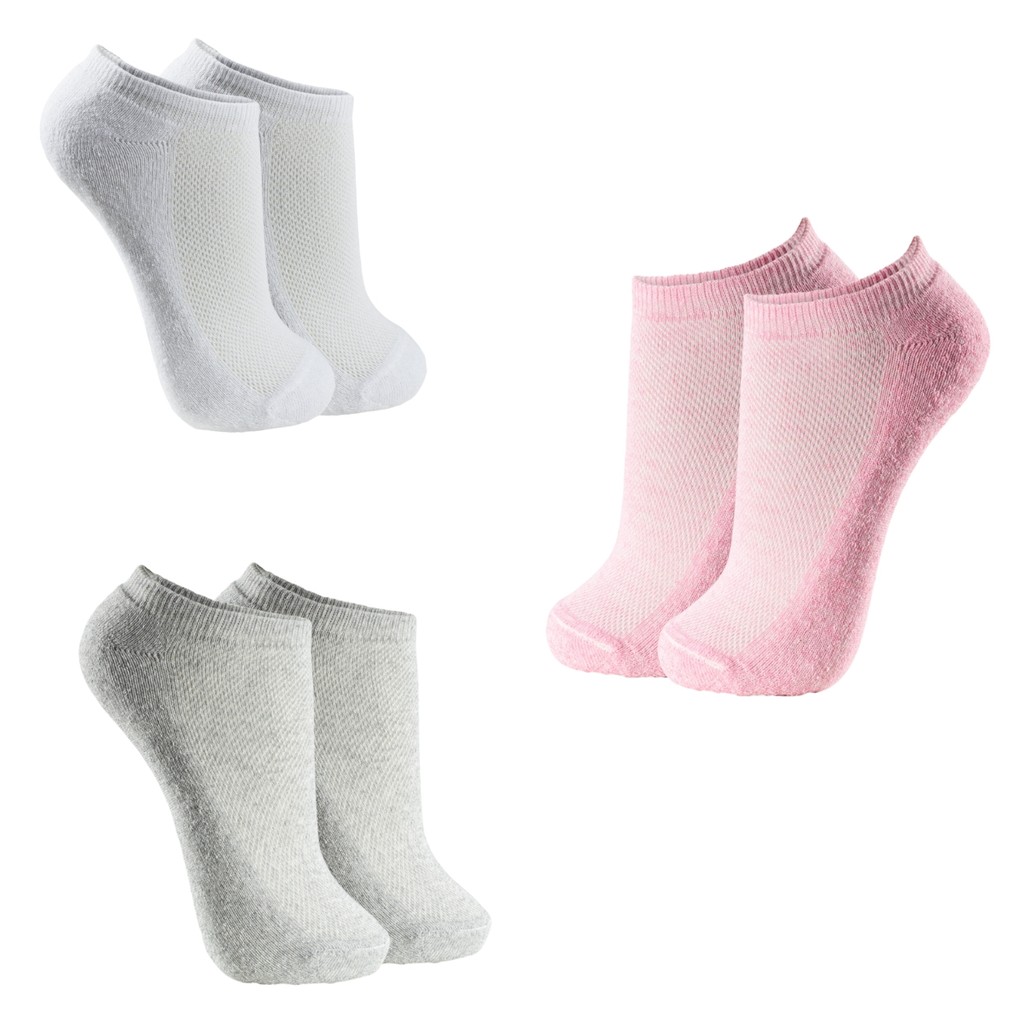 Kit 3 Pares Meia Soquete Esportiva Feminina Algodao Colorida Respiravel Academia Dallf