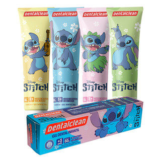 Kit 2 Pasta de Dente Gel Dental com Flúor Infantil Stitch Morango 50g Dentalclean em Oferta na Shopee