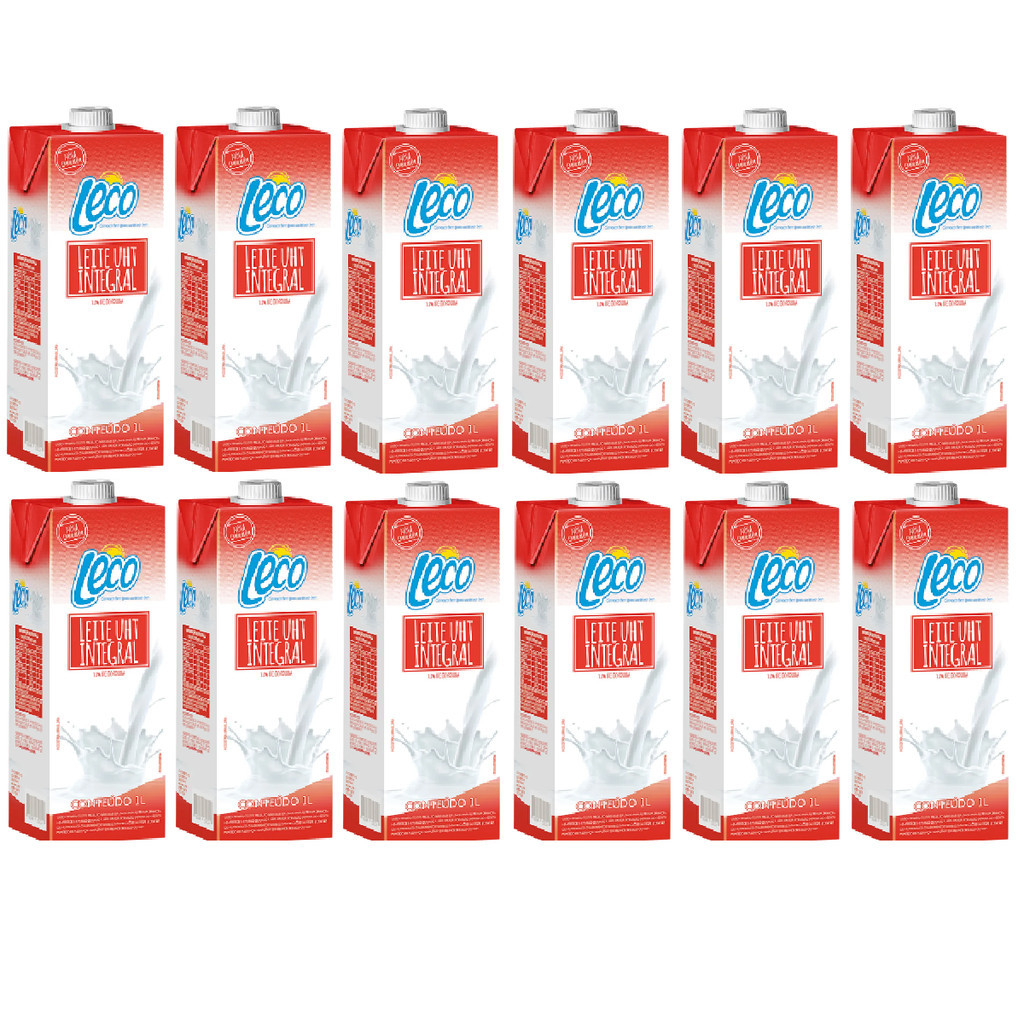 KIT 12 LEITE UHT LECO INTEGRAL 1-LITRO TP.