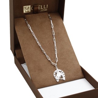 Corrente de prata 925 Masculina cartier clássica 70cm pingente ferradura em Oferta na Shopee