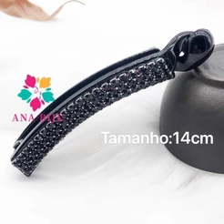 ANA1108 KIT Presilha Clip Banana Com Strass Ornamento Para Cabelo