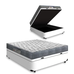 Cama Box Baú com Colchão de Espuma D33 Ortopédico Ortobom ISO 100 Viúva 128cm