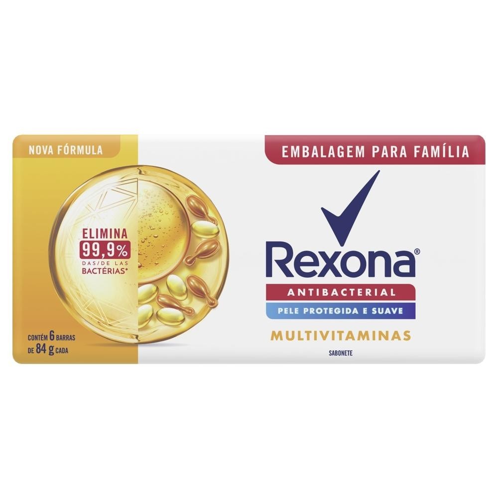 Kit Sabonete Rexona Antibacteriano Multivitaminas 84g em Oferta na Shopee
