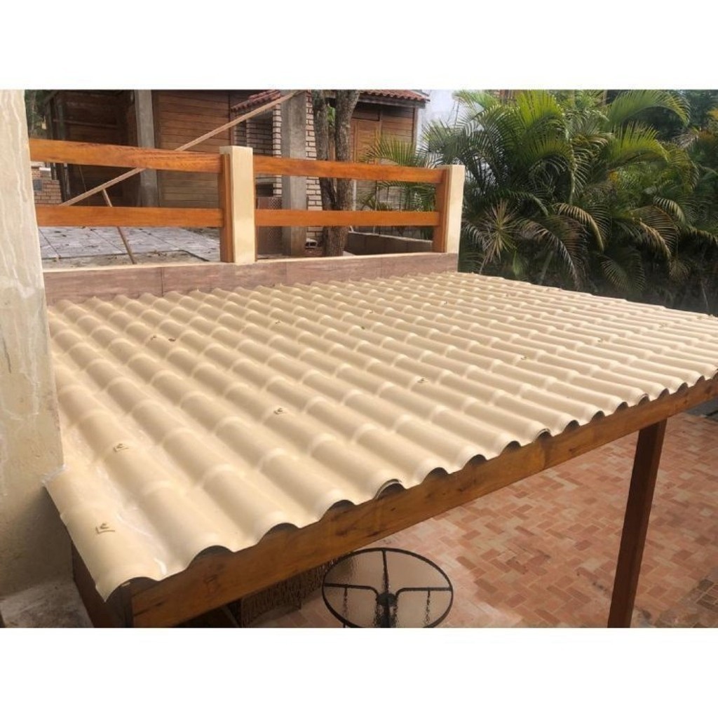 Kit com 5 Telhas Pvc Colonial 328x86cm Permatti em Oferta na Shopee