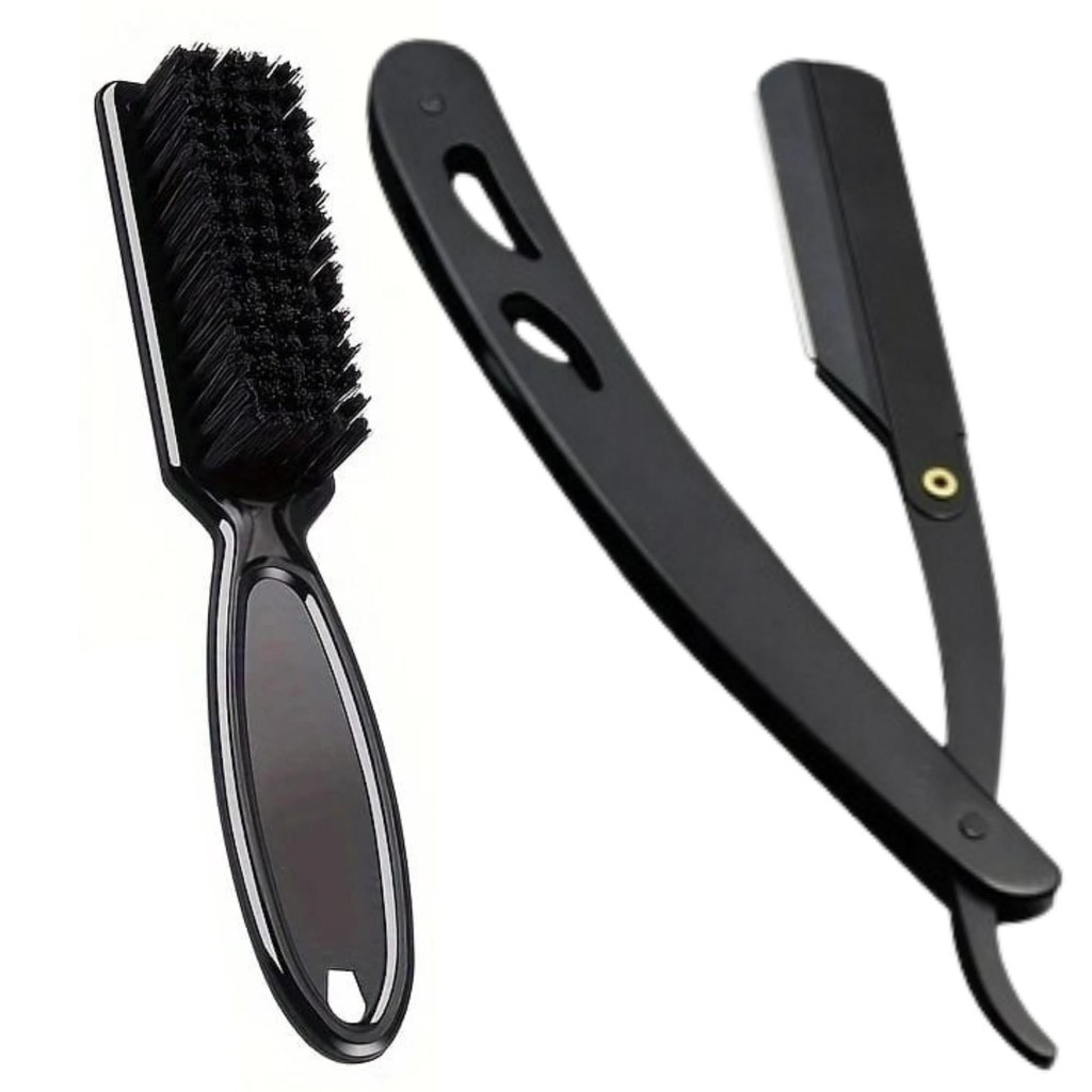 Kit Barbeiro Navalhete Barbear Profissional + Escovinha P/ Barba Degrade em Oferta na Shopee