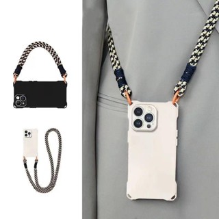 Crossbody Colar Cordão Caso De Telefone iPhone 15 14 13 12 11 Pro Max 16 Plus XR X XS Colorido Trançado Longo Capa Macia em Oferta na Shopee