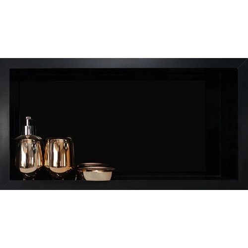 Nicho De Porcelanato Preto 60x32 Banheiro Shampoo