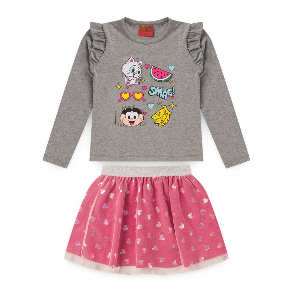 Conjunto Feminino Infantil Smac - Turma da Mônica - Baby & Kids Fashion