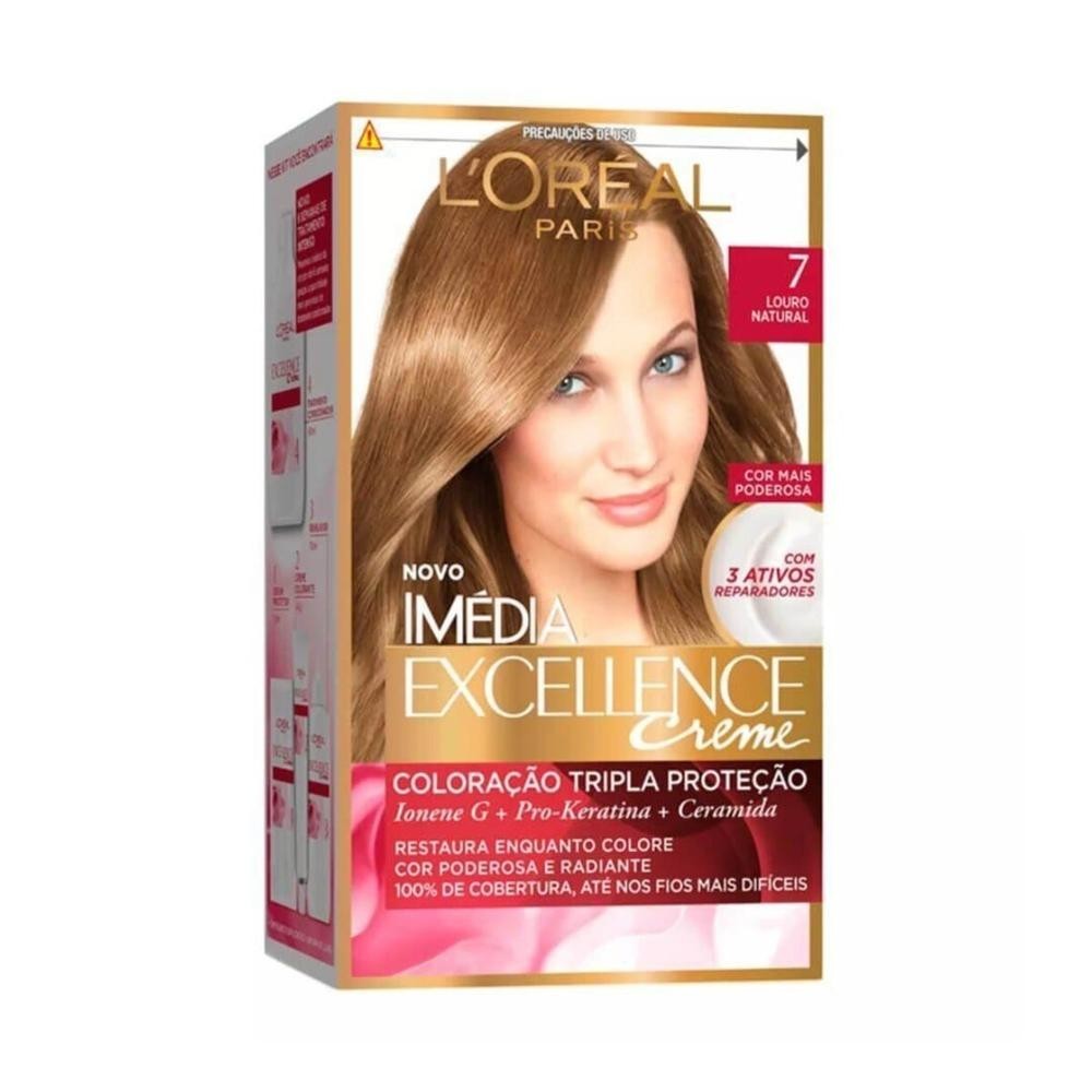 Tintura Imedia Excellence 7 Louro Natural em Oferta na Shopee