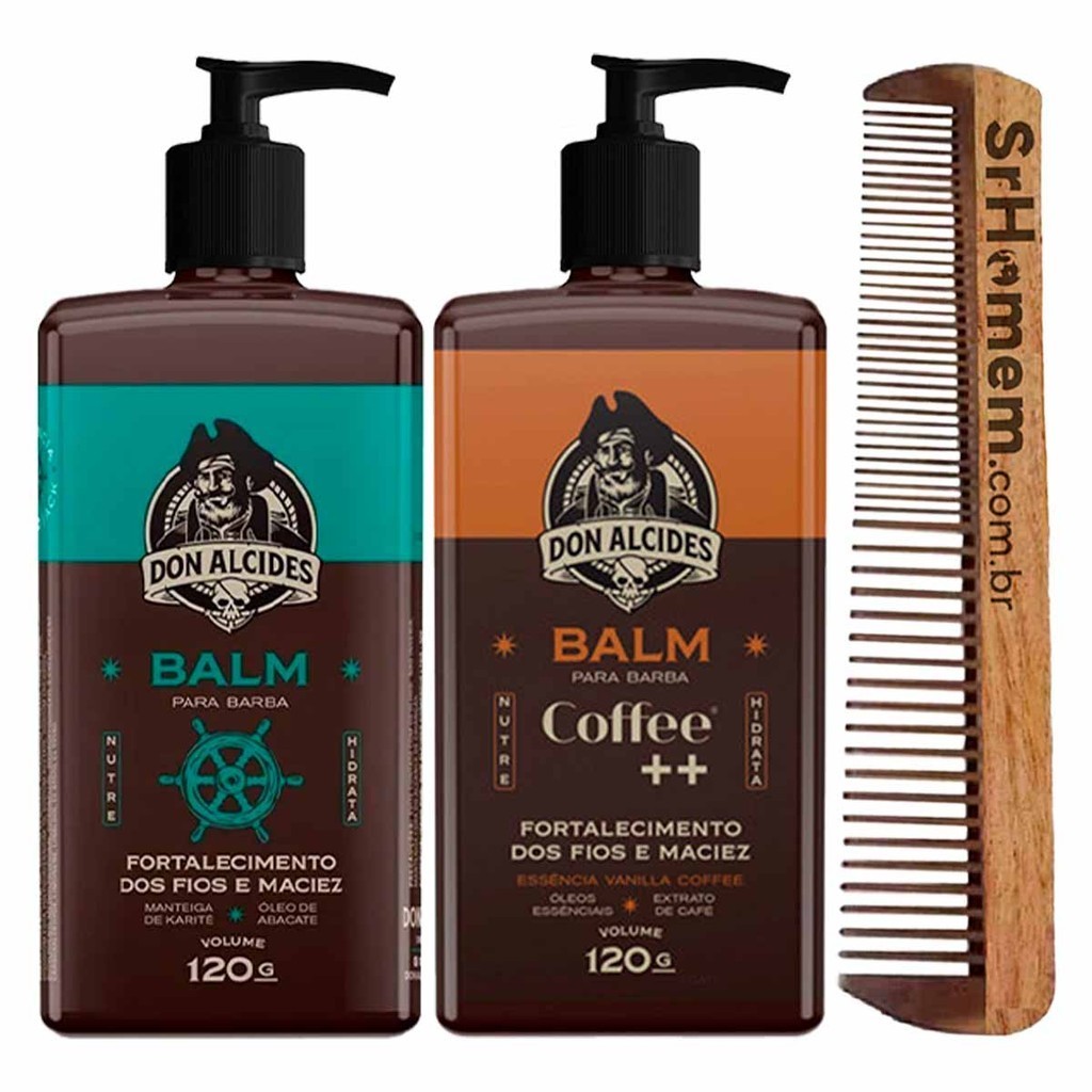 Kit 2x Balm Barba Calico Jack Coffee Pente Duplo Don Alcides