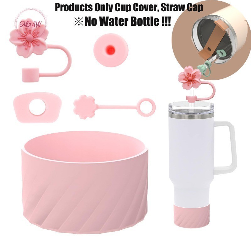 Conjunto Capa Protetor De Silicone Garrafa D ' Água, Tampa De canudo de 10mm, Bota De Garrafa de água de Silicone SUGAW em Oferta na Shopee