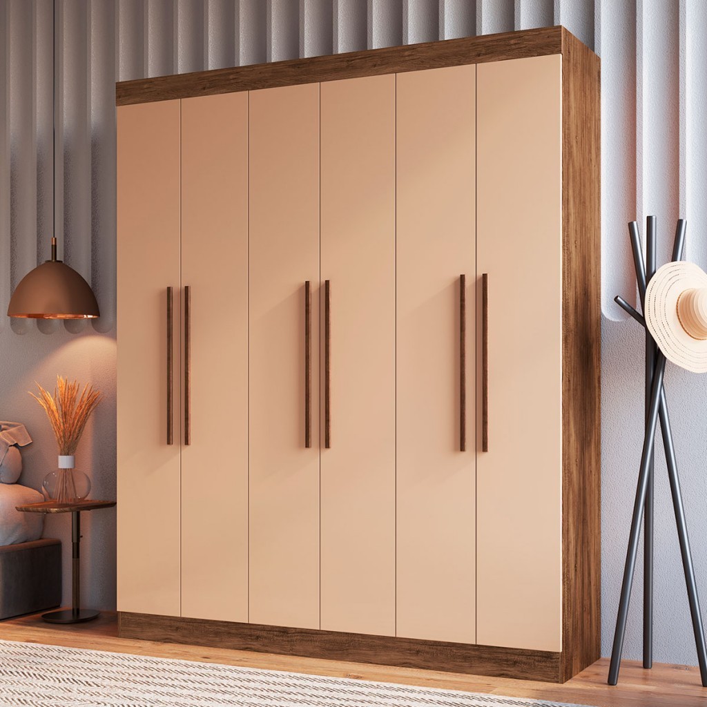 Guarda-Roupa Casal New York 6 Portas 2 Gavetas 100% Mdf em Oferta na Shopee