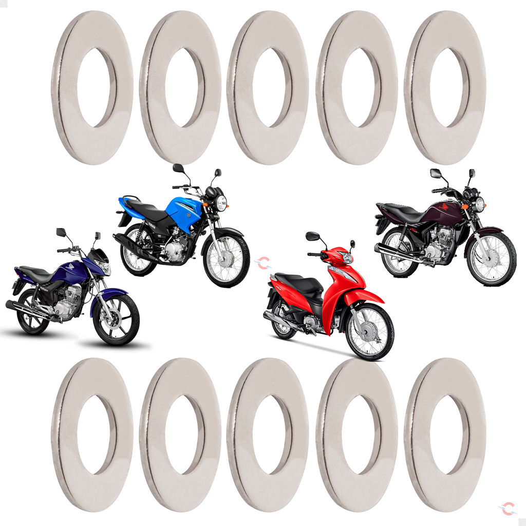 Kit 10 Arruelas de aluminio Parafuso M12 para bujão carter moto em Oferta na Shopee