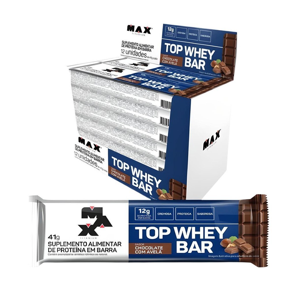 Top Whey Bar Display Com 12un De 41g - Max Titanium