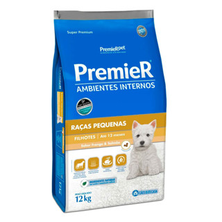 Ração Premier Ambientes Internos Cães Filhotes Raças Pequenas Frango E Salmão 12kg em Oferta na Shopee