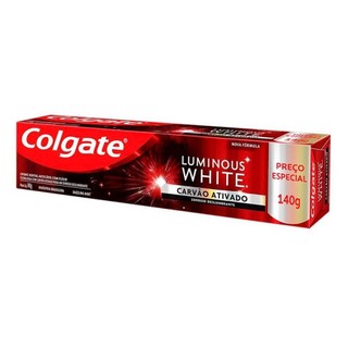 COLGATE CREME DENTAL LUMINOUS WHITE CARVÃO ATIVADO COM 140G em Oferta na Shopee